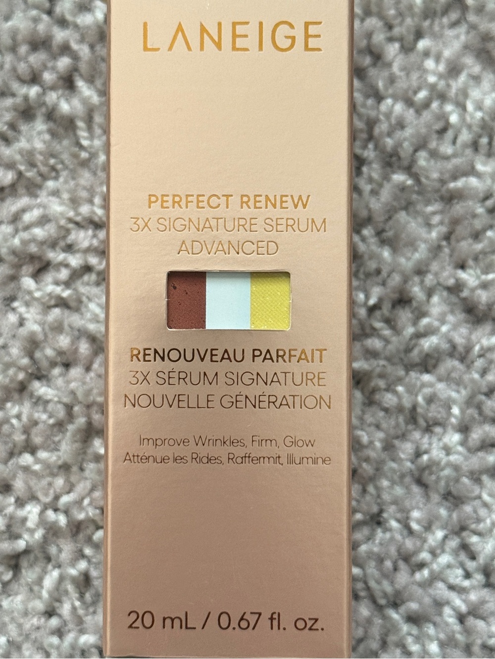 LANEIGE Perfect Renew 3X Signature Serum Advanced - Cream, White, Yellow, Brown